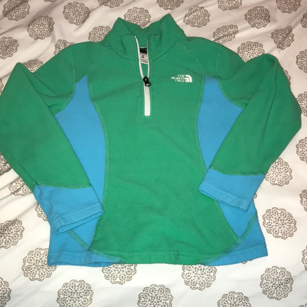 Girls North Face 7/8 zip pullover sweater